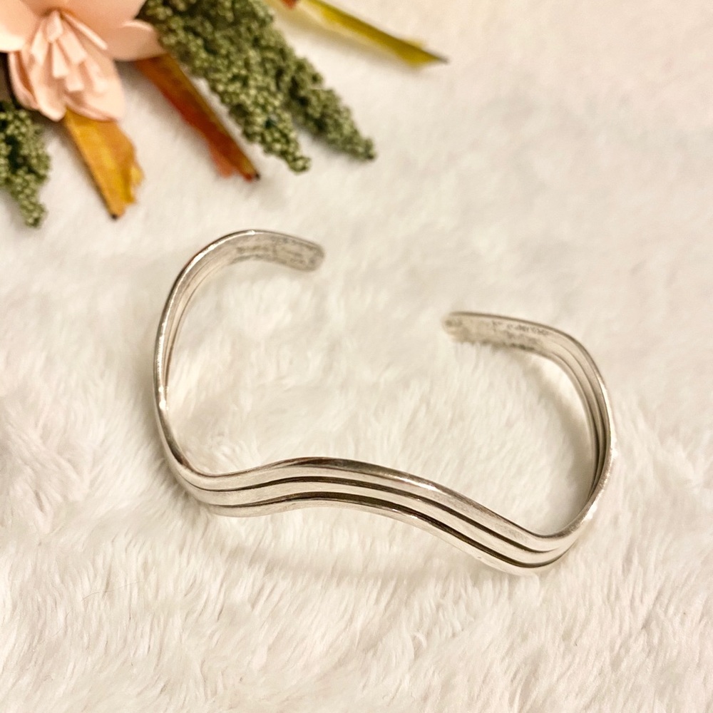 Sterling Silver Wavy Cuff